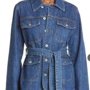 GAP Denim Puffed Sleeved Belted Jacket/Blazer - Women's Medium